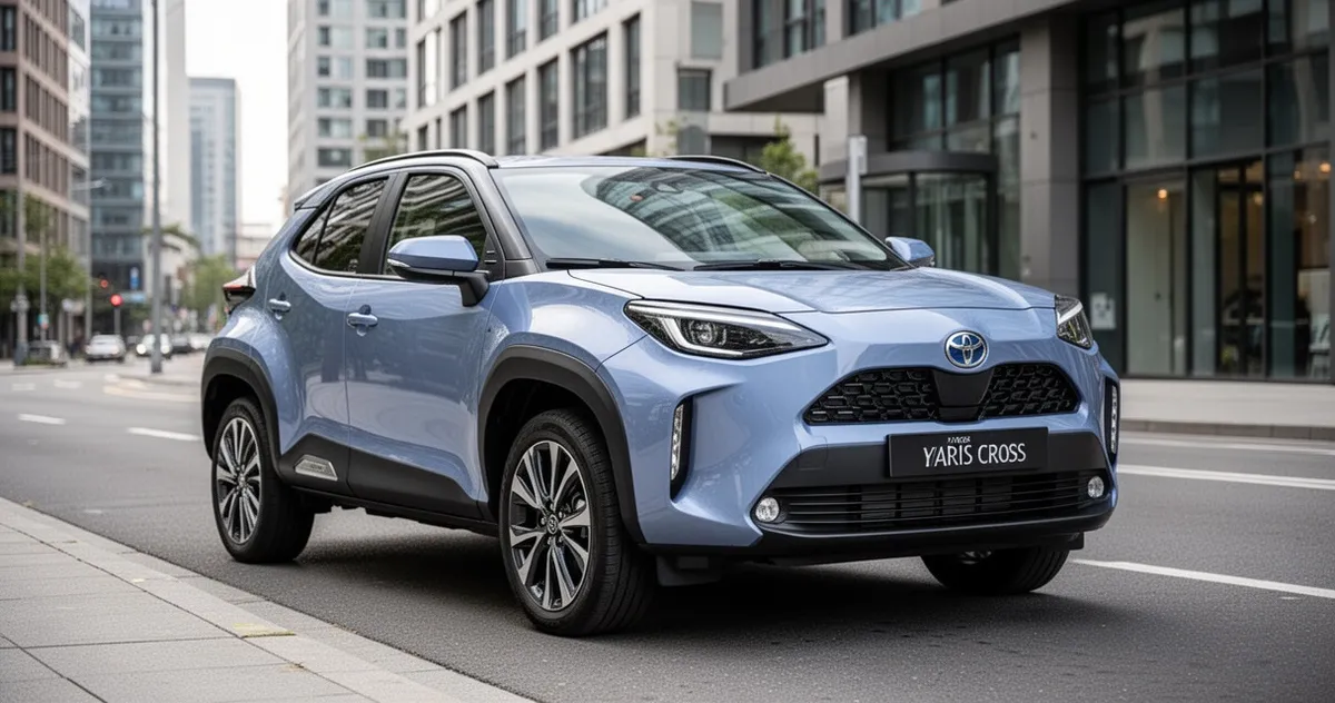Toyota Yaris Cross zaparkowana na ulicy w mieście
