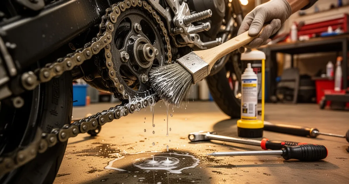 Czyszczenie łańcucha motocyklowego przed sezonem