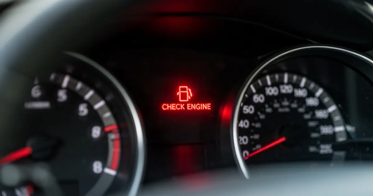 Kontrolka check engine na desce rozdzielczej