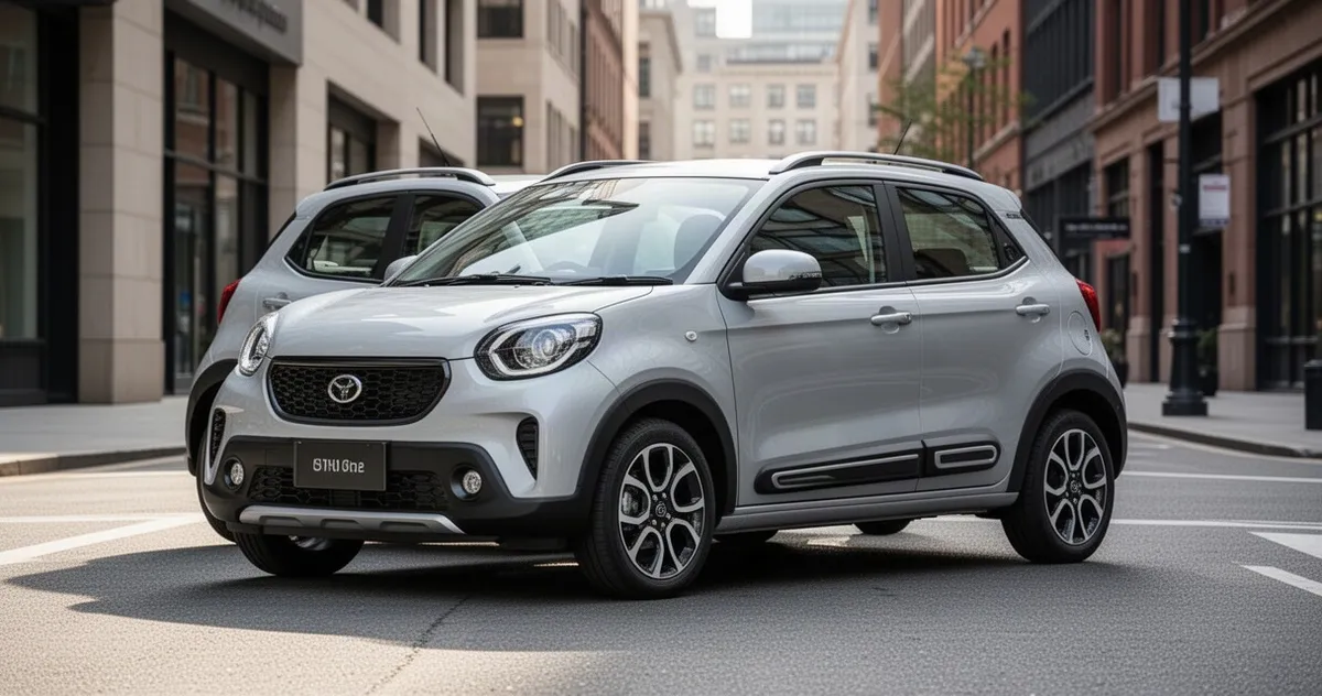 Kompaktowy SUV zaparkowany na miejskiej ulicy